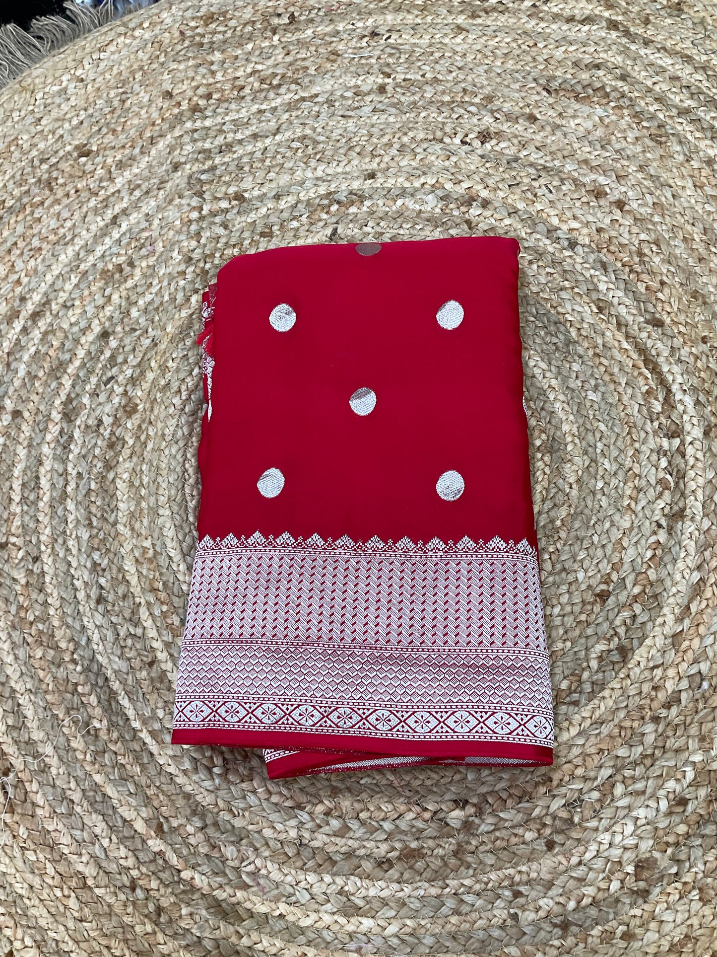 Radiant Red Mashru Silk Saree