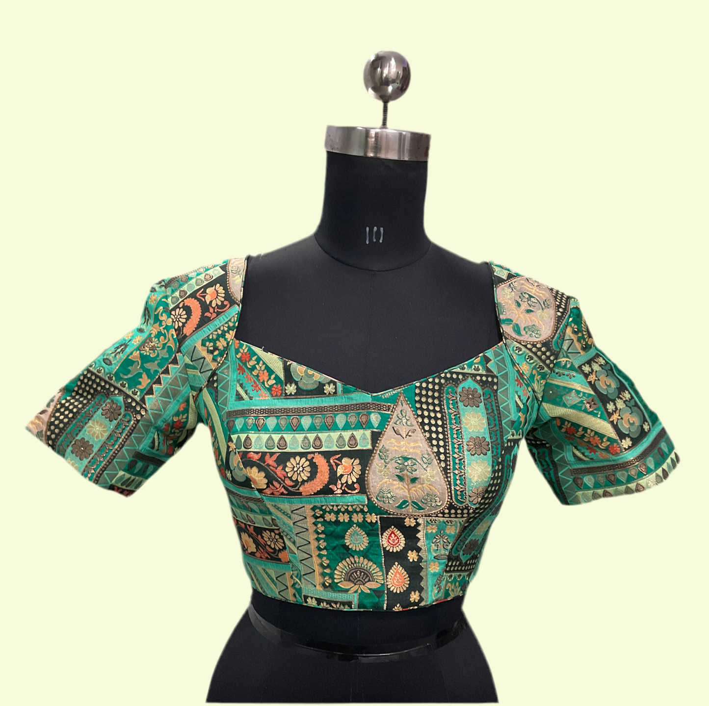 Green banaras brocade blouse
