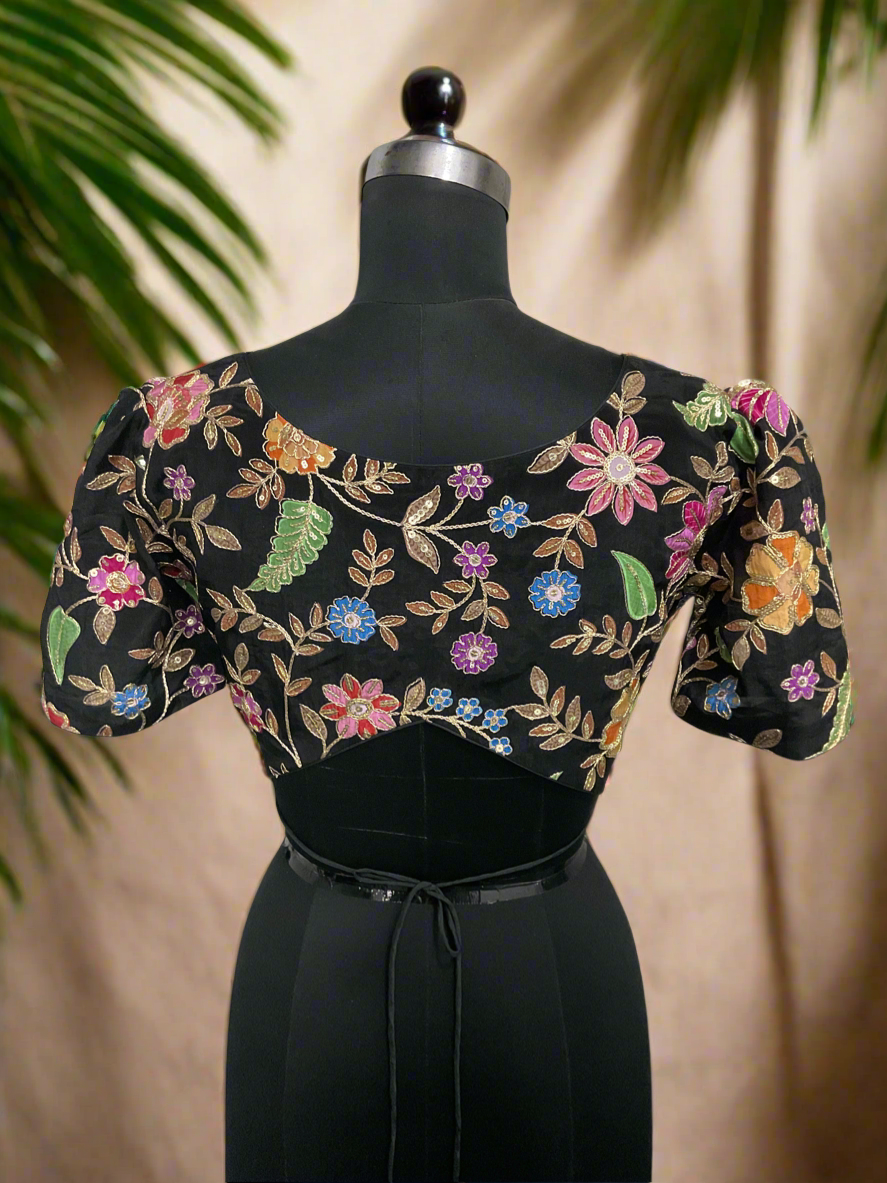 Black crape blouse