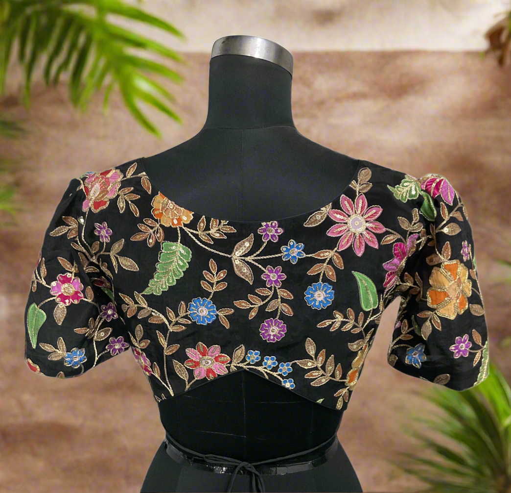 Black crape blouse