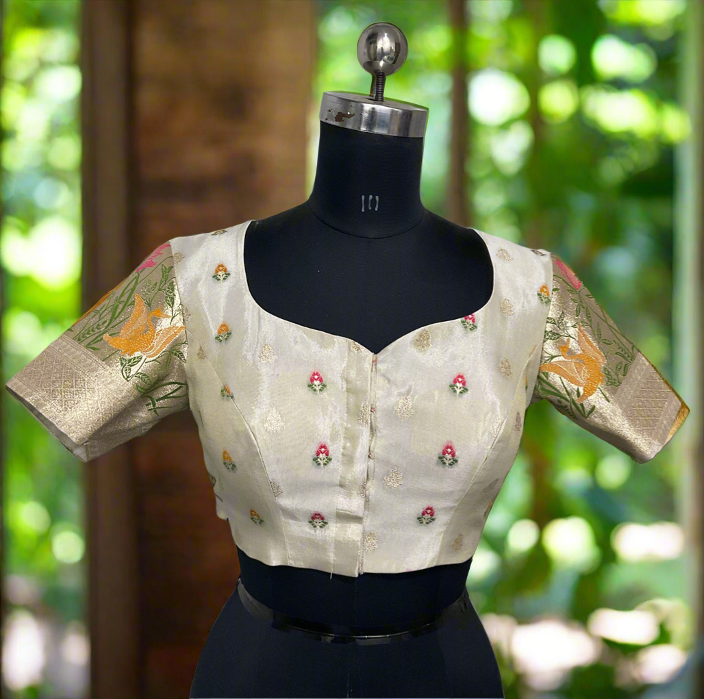 Cream tissue with padded blouse