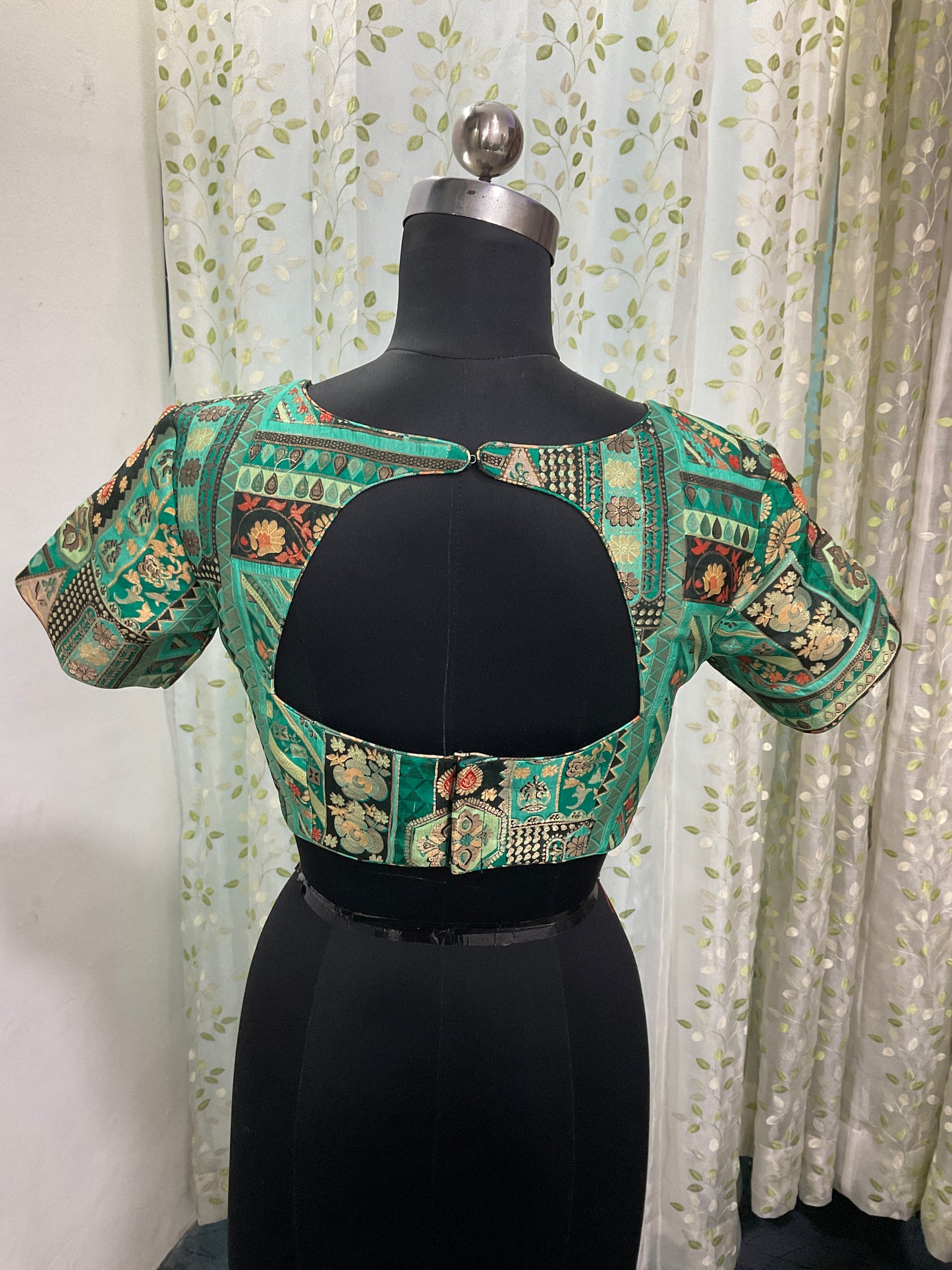 Green banaras brocade blouse