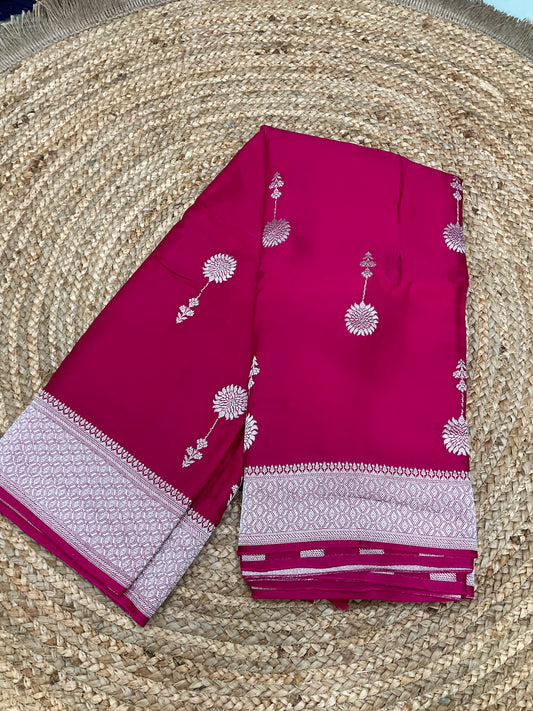 Crimson Charm Mashru Silk Saree