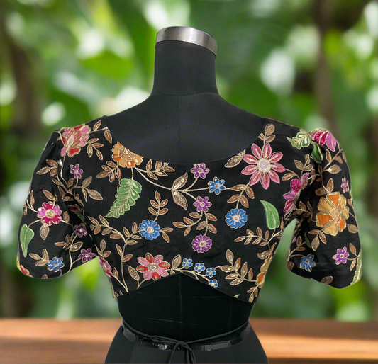 Black crape blouse