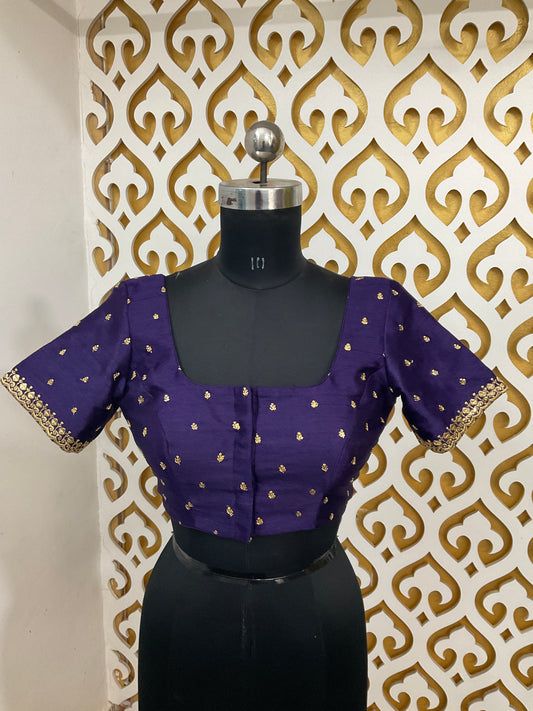 Purple embroidery blouse